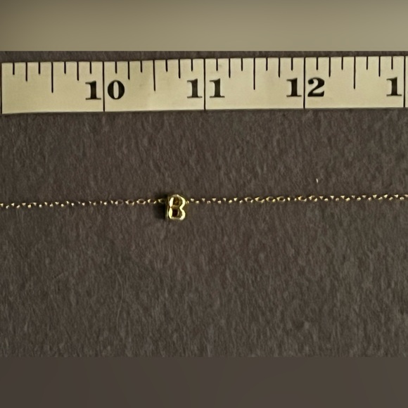 ✨$3 ✨Gold Chain Necklace with blue heart and “B” charms - Picture 5 of 7